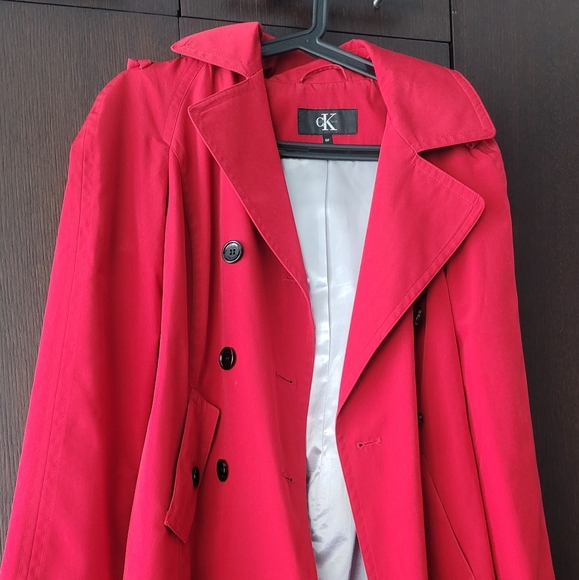 Calvin Klein hooded rain trench coat - Picture 3 of 4